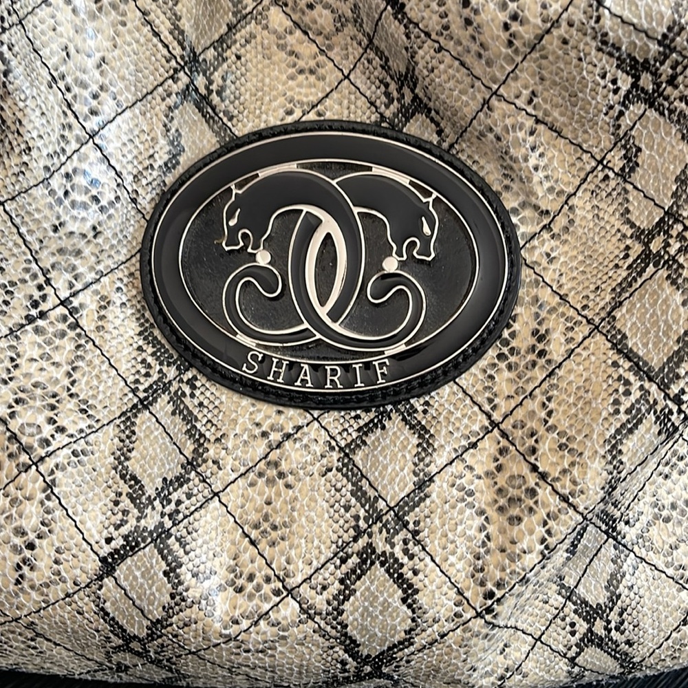 Sharif Cream and Black Hobo Bag - Picture 2 of 12